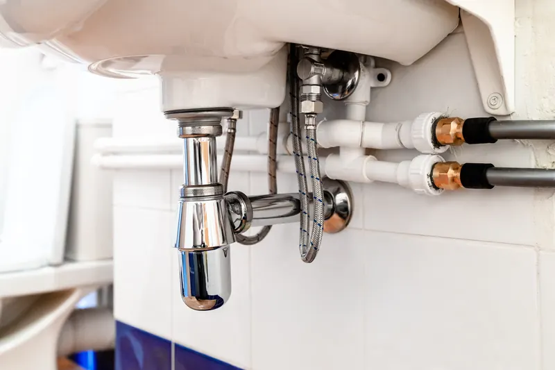 Chrome P-trap and shut-off valves